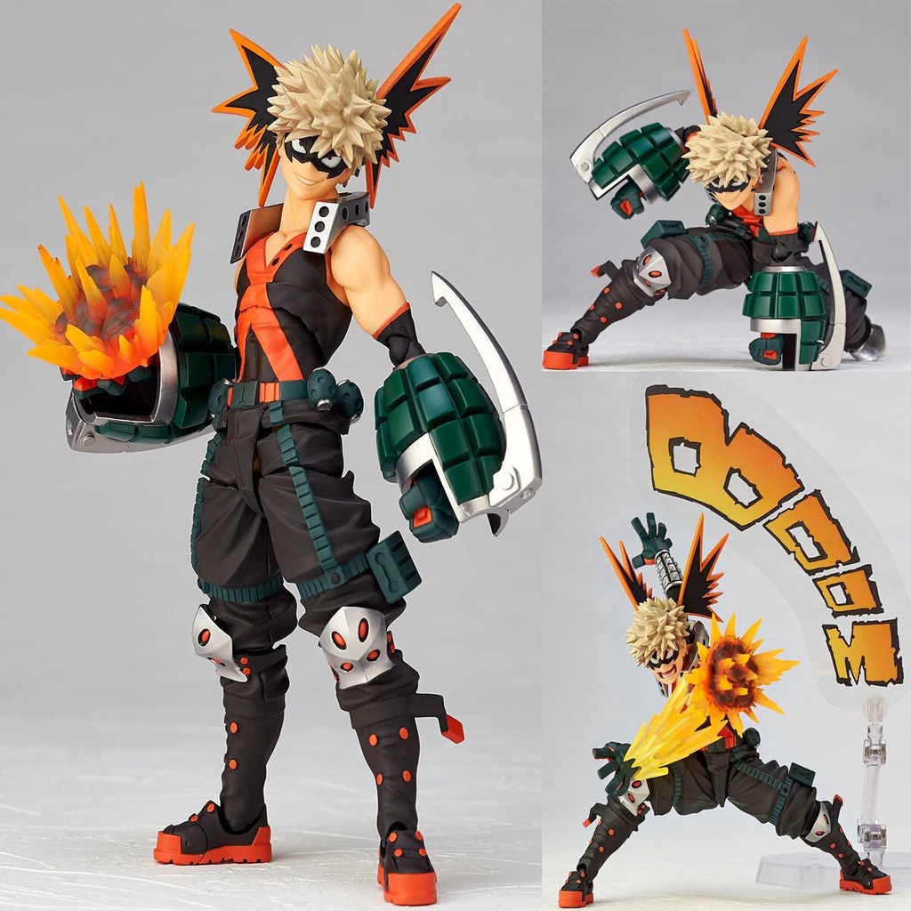 918 Original Kaiyodo Amazing Yamaguchi Revoltech My Hero Academia Bakugou Katsuki Movable Pvc