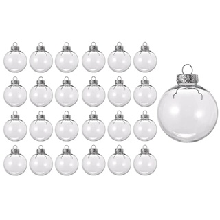 24 Pack Clear Ornaments for Crafts Fillable, Clear Ornament Balls DIY Clear  Plastic Ornaments for Christmas Tree Decorat 