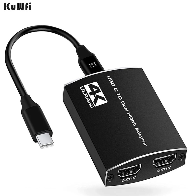 42W KuWFi 4K HDMI Switch Dual 1 to 2 60 Khz USB C to HDMI Switch for ...