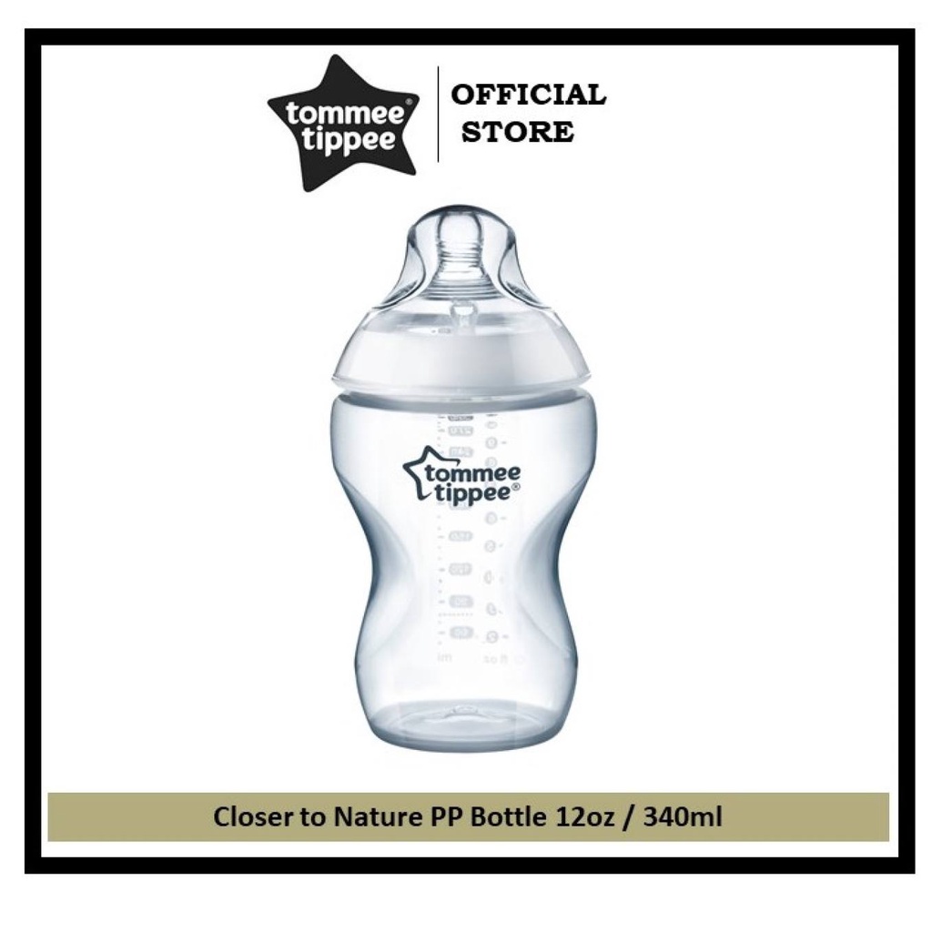 Tommee Tippee CTN 12oz/340ml Bottle SS Med Flow Teats (Clear) Shopee