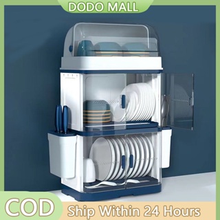 Dodoing 2 Tier Dish Drying Rack, Kitchen Storager Multifunctional Display Stand Rack Holder Kitchen Utensil Holder Set Knife Holder Countertop Storage