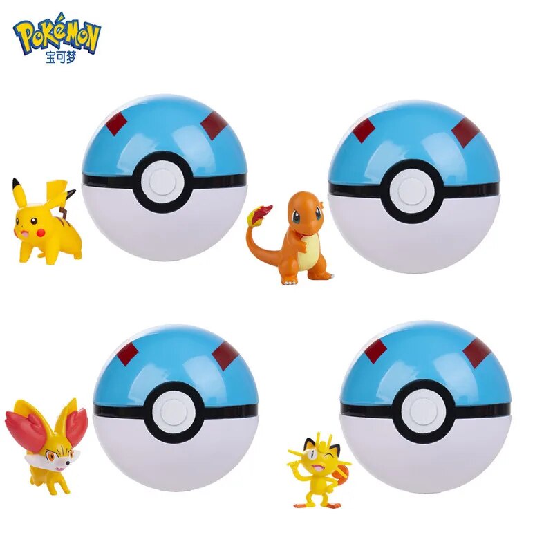 39J Pokemon Belt Elf Poke Ball And Cartoons Anime Figure Pikachu ...