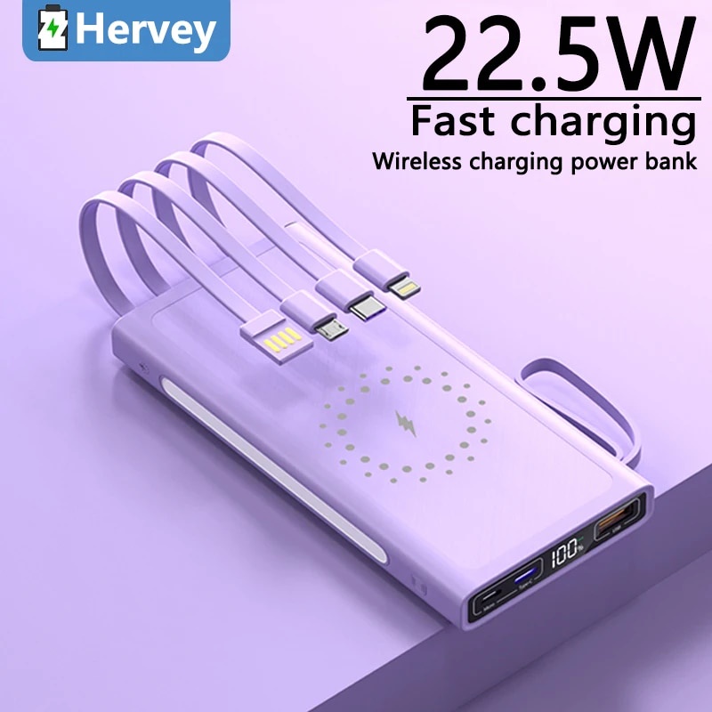 96h PD22.5w Power Bank 30000mAh Portable Super Fast Charging Wireless ...