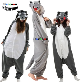 Animal Pajamas Onesie Polar Fleece Warm Sleepwear Cartoon Raccoon