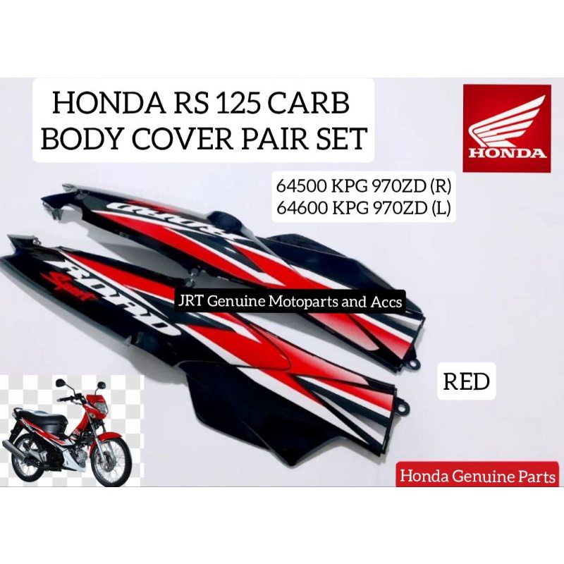 Honda XRM RS 125 Carb Genuine Original Body Cover Pair Set Red Shopee Philippines