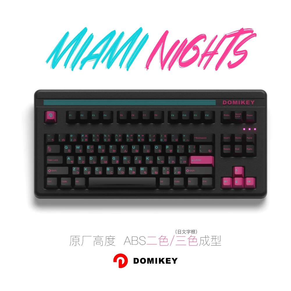 ☮Domikey Miami Nights Keycaps for Mechanical Keyboard ABS Double Shot ...