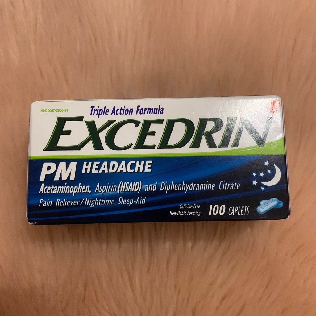 Excedrin Pm Headache Medicine and Sleep Aid Acetaminophen Aspirin