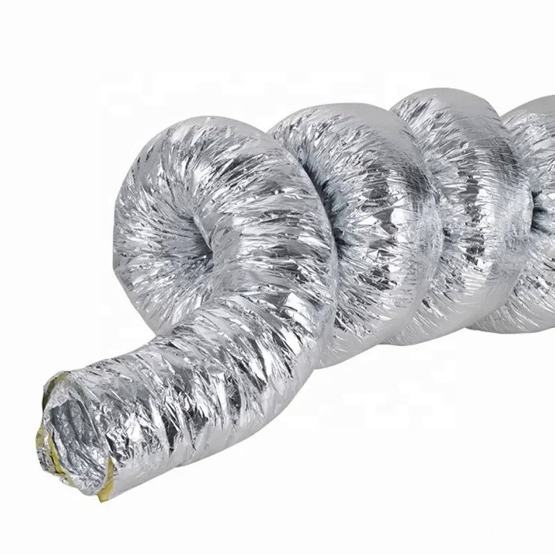 R6 R8 Hvac System Air Conditioning Aluminum Foil Fiberglass Insulated Flexible Duct Hnvm