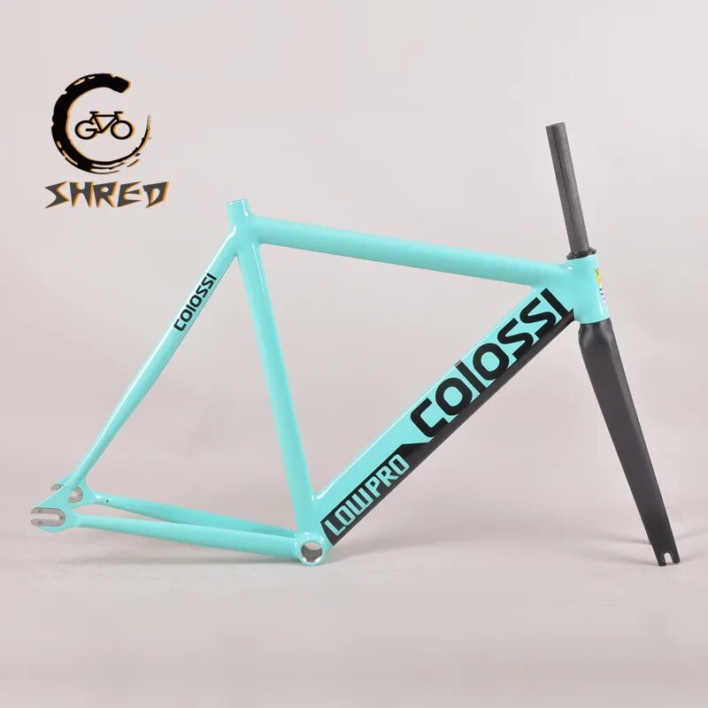 Colossi Frameset 700C Forward Lean Aluminum Fixed Gear Frame Carbon Fork Track Fixie Bike 53 55CM Hi