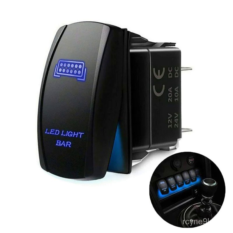 Interruptor De Palanca LED Azul Para Coche - 5 Pines, 12V/20A O 24V/10A, Para Luces Traseras O Accesorios, Instalación Sencilla