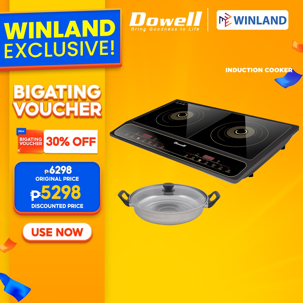 Dowell by Winland Double Burner Induction Cooker Stove w/ Pot Electric