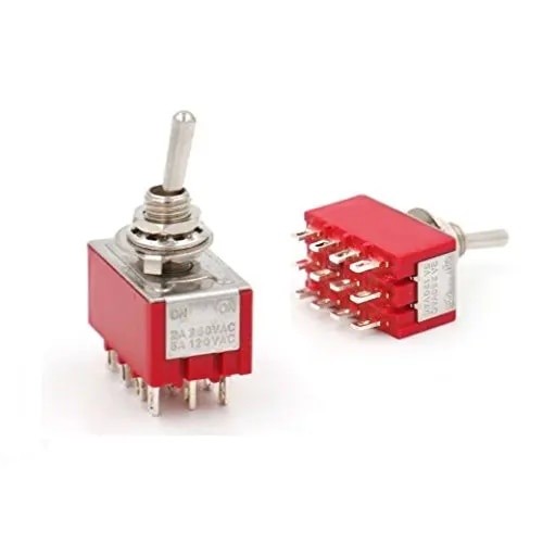 ☻2 Pcs AC 250V 2A 120V 5A 12 Pin 4PDT MTS-402 ON/ON MTS-403 ON/OFF/-ON ...