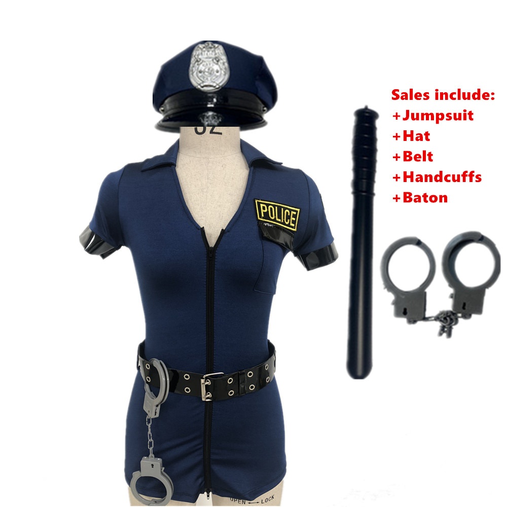 ๑Women Blue Sexy Police Costume Female Cop Officer Uniform Halloween Fancy  Party Cosplay Policew ✥C | Shopee Philippines