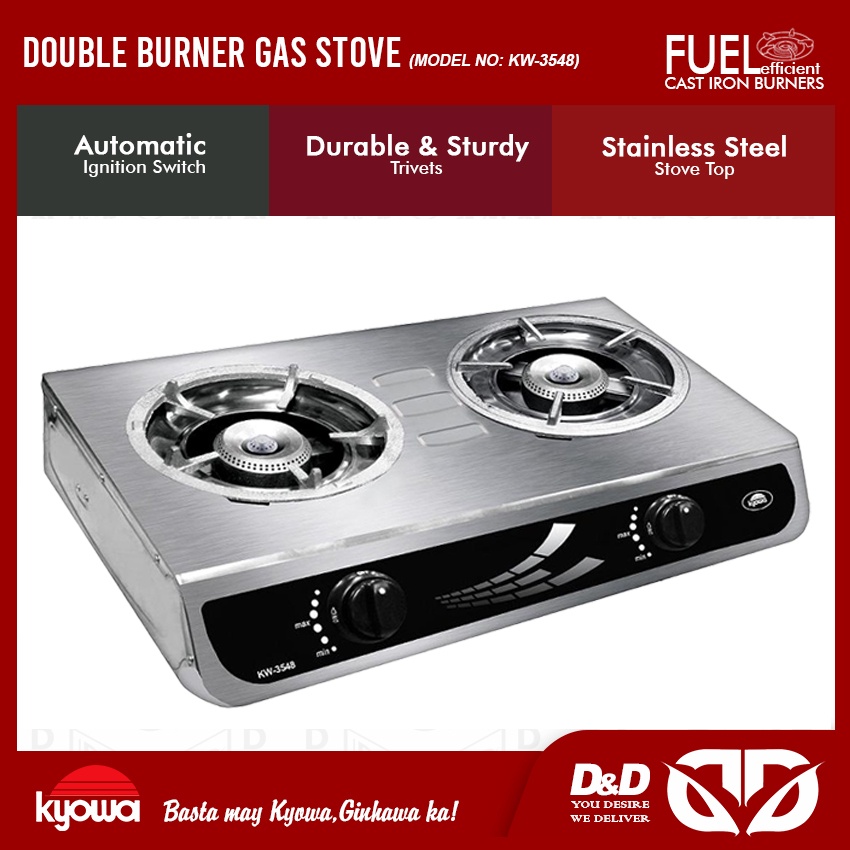 DD KYOWA Double Burner Gas Stove Stainless Steel Body KW3548 Shopee
