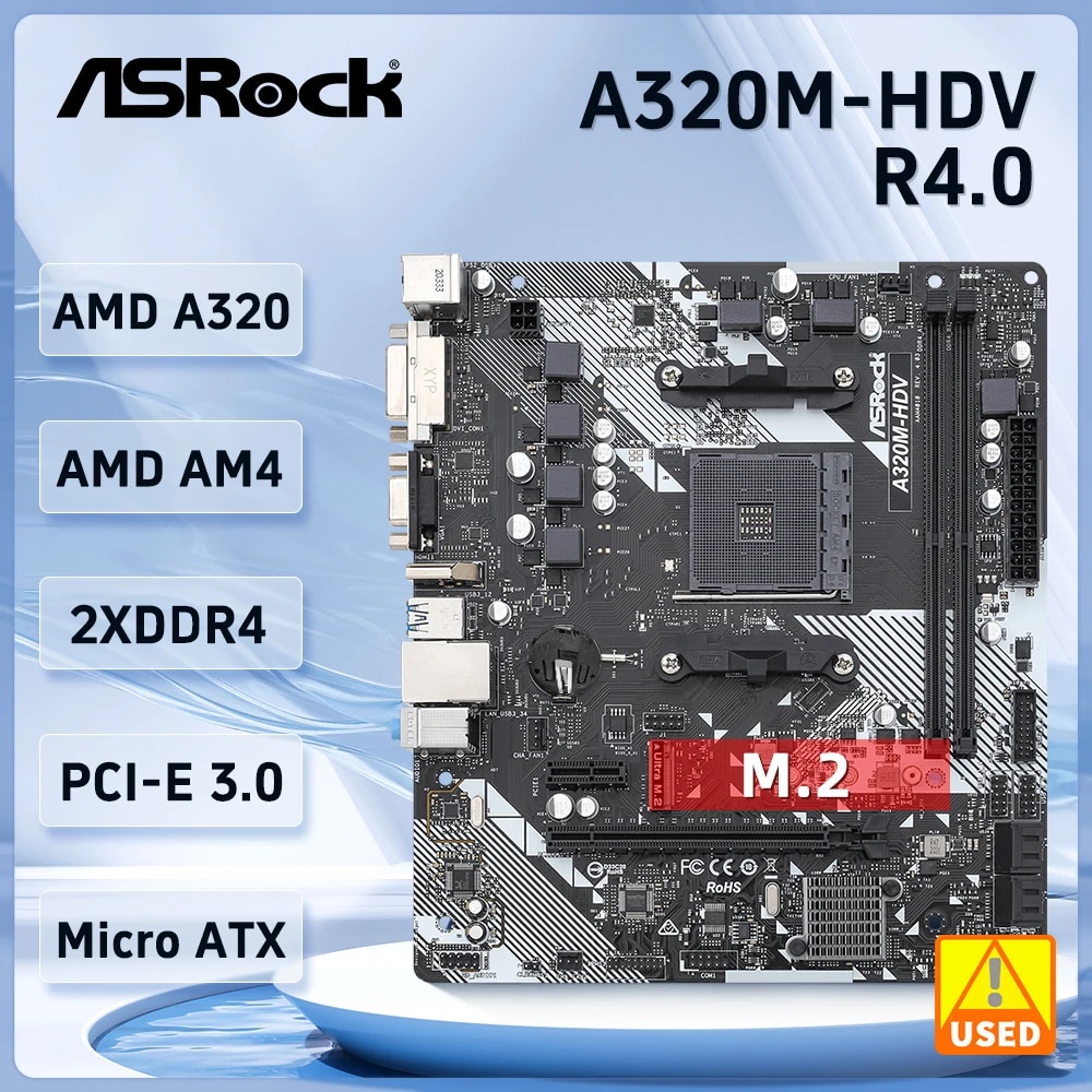 ღA320 A320M Motherboard ASROCK A320M HDV R4.0 Motherboard