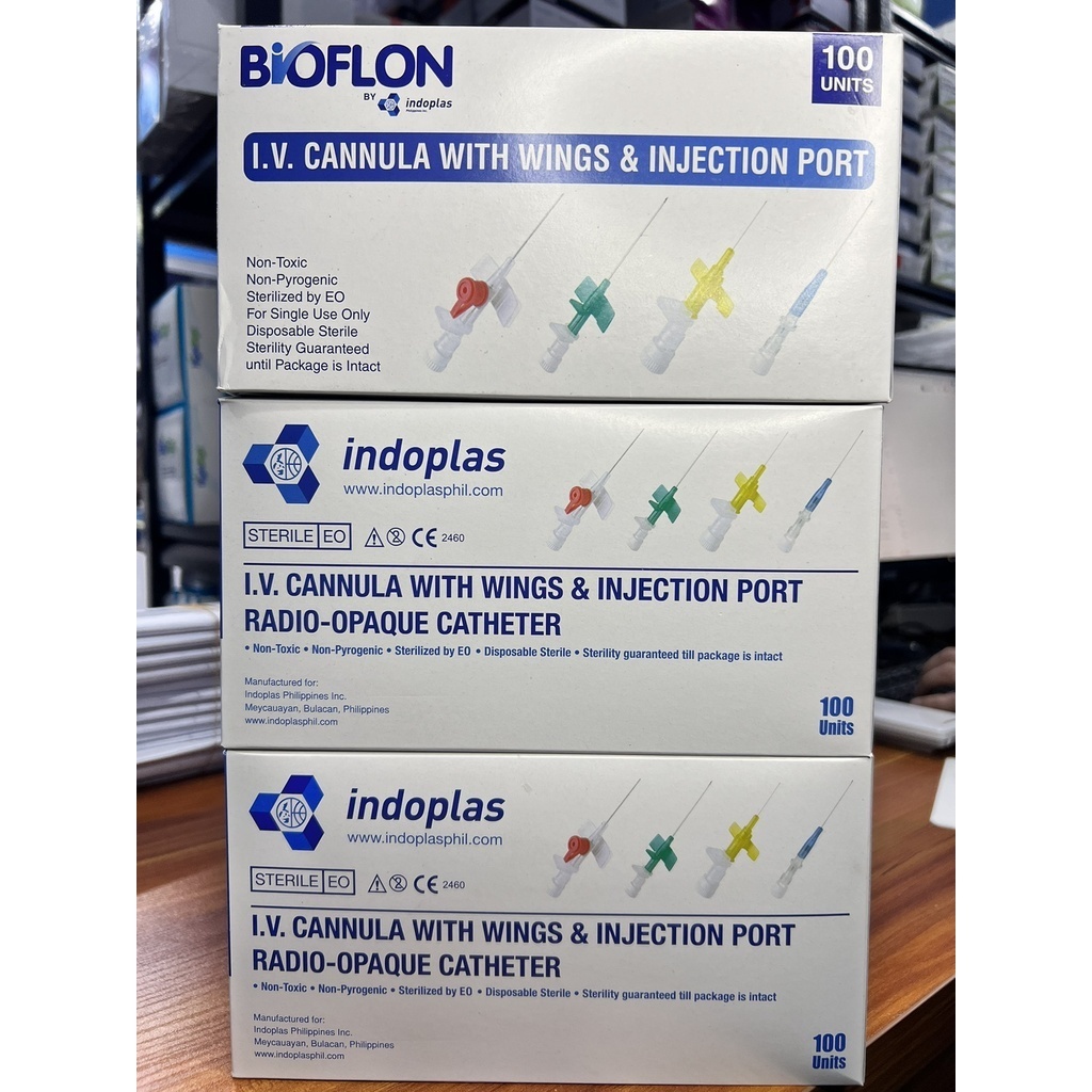 2024 Iv Cannula Catheter Indoplas Bioflon 16g 18g 20g 22g 24g 26g Per