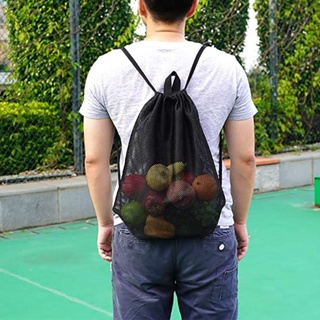 ☃Heavy Duty Mesh Drawstring Backpack Bags Multifunction Ventilated Bag ...