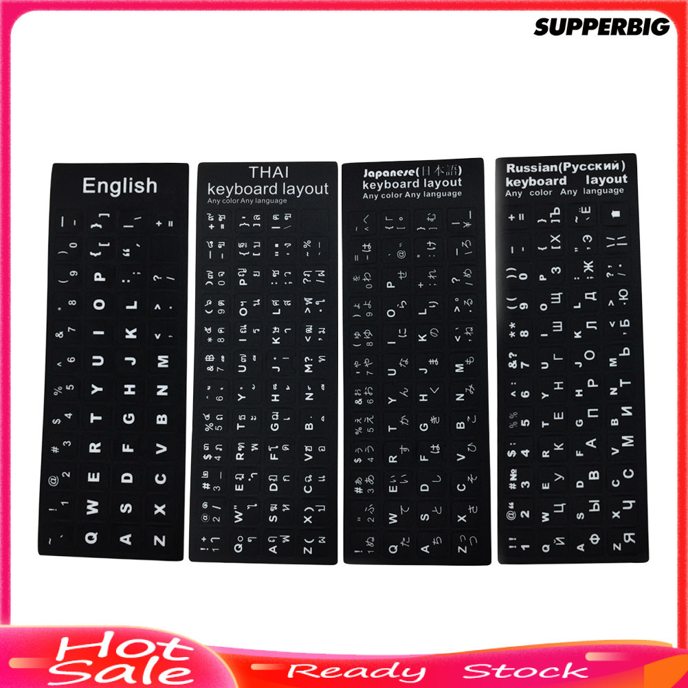 English Russian Japanese Thai Letters Laptop Computer Keyboard Layout ...