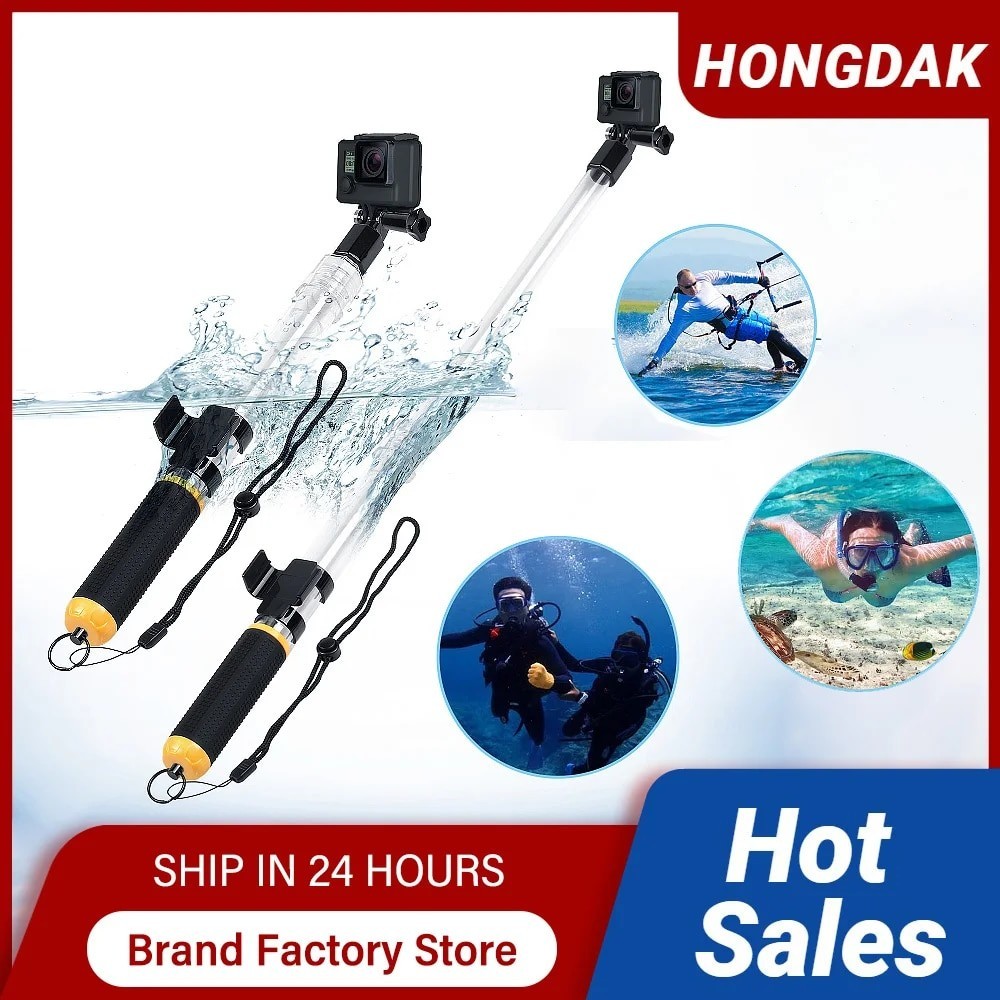 HONGDAK Telescopic Waterproof Monopod Transparent Selfie Stick Tripod ...