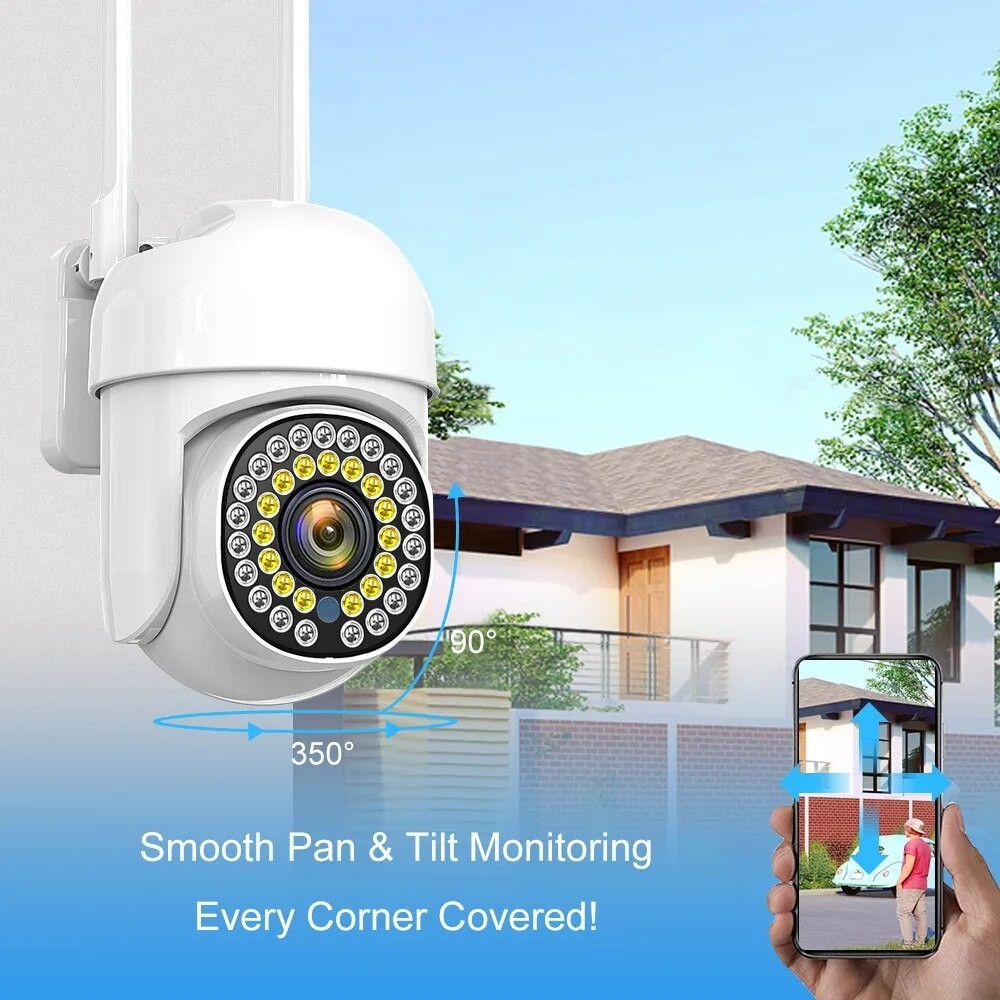 2MP 1080P V380 APP Full Color Motion Detection WIFI PTZ IP Camera AI ...