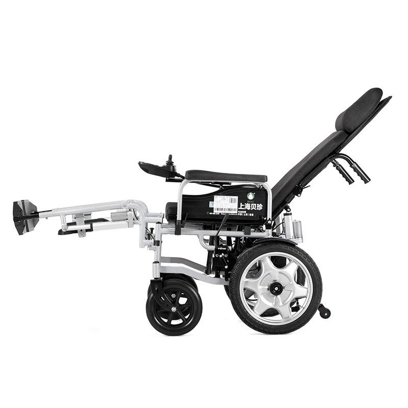 Lightweight electric folding mobility commode wheelchair motorized
