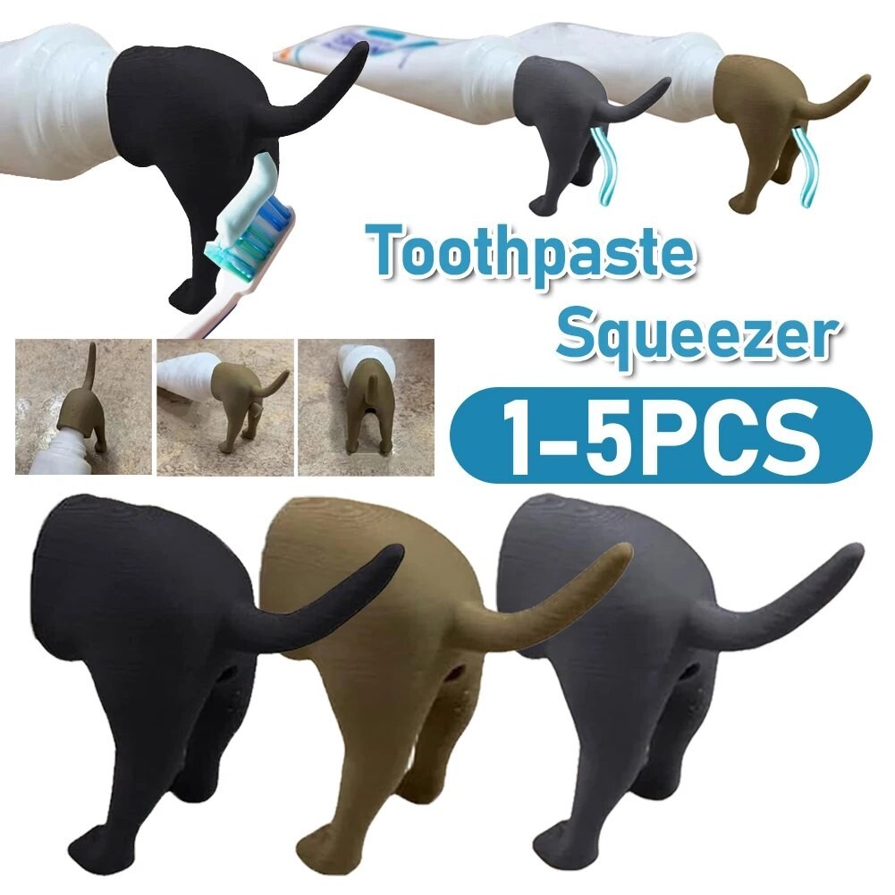 ۞Creative Pooping Dog Butt Toothpaste Topper Squeezer Hilarious Tooth ...