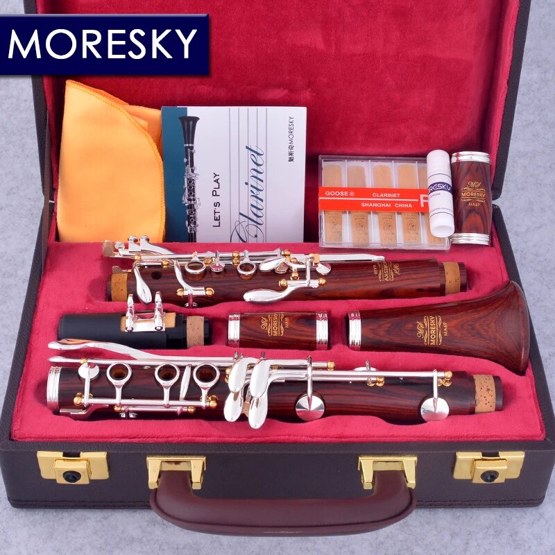 ☟MORESKY Professional Cocobolo A Tune 17 Keys Silver Plated