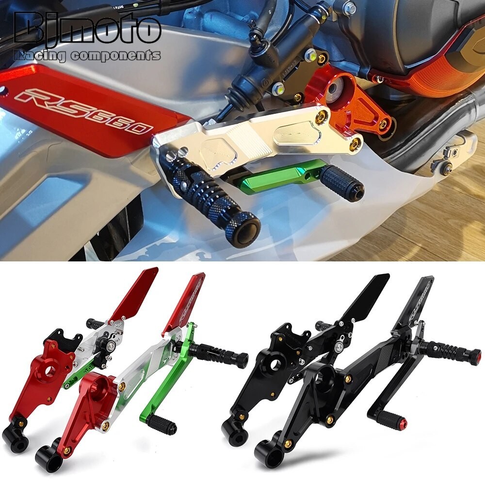 ⚕RS 660 RS660 Motorcycle Footrest Pedal Foot Peg Adjustable Rear Set ...