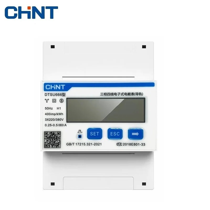 ☟CHINT DTSU666 DDSU666 Multifunction Power Meter Programable V,A,W,KWH ...