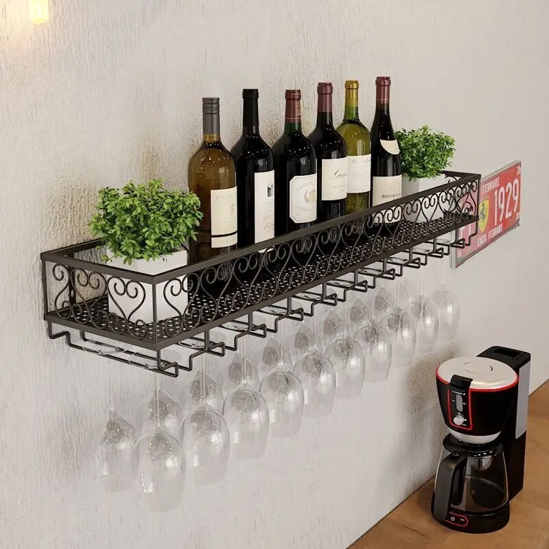 Wall hanging wine rack Tall glass rack upside down wine glass rack custom wine cabinet living room a Shopee Philippines