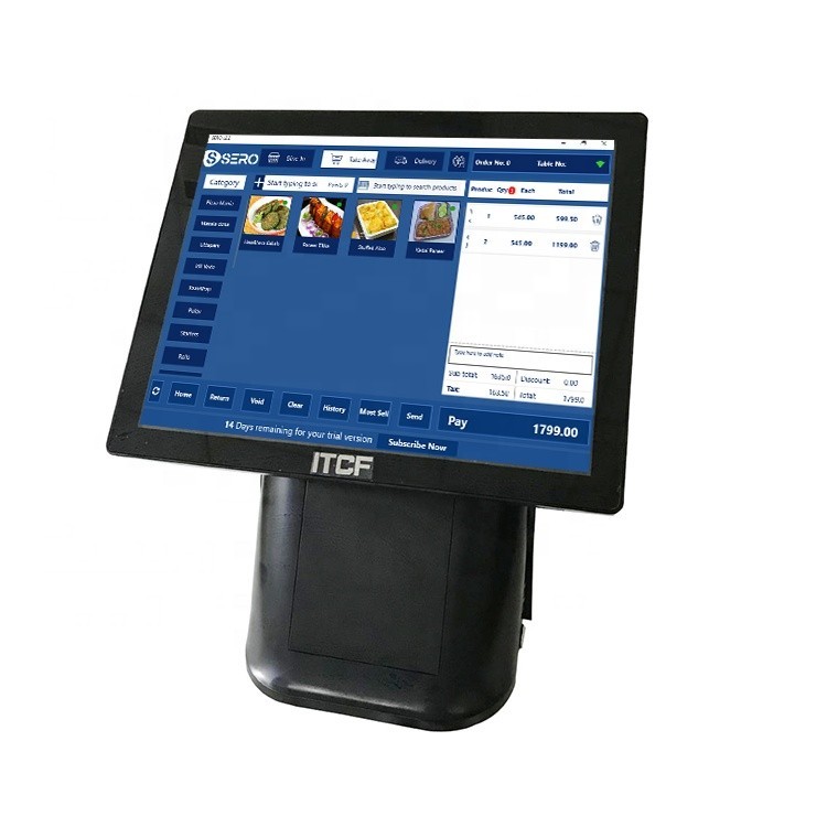 ITCF Cash Register Touch Screen Monitor 15 Inch Desktop AIO Pay ...