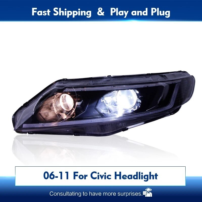 유Car Lights For 2006 2011 Honda Civic G8 Headlights DRL Assembly Full LED With Dynamic Turning