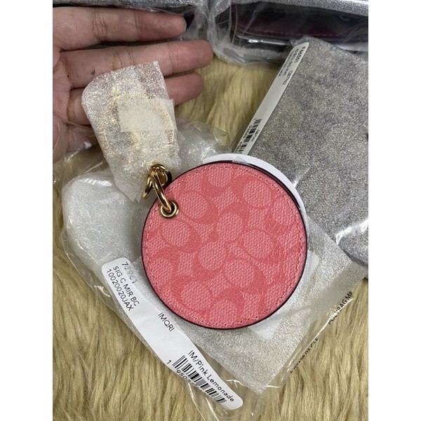 AUTHENTIC COACH Mirror Bag Charm Keychain In Signature Canvas in Khaki ...