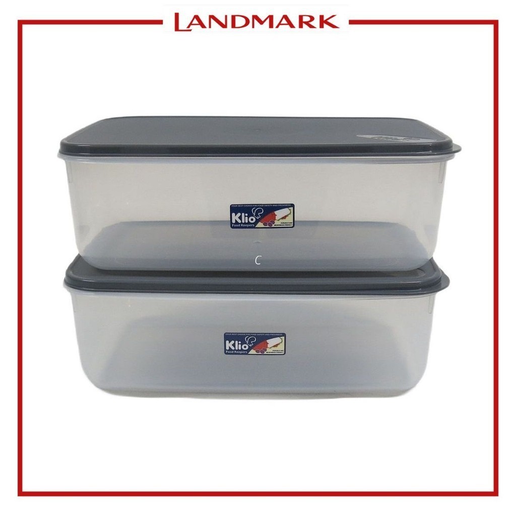 Klio Rect.Stackable Food Keeper S/2 - Gray (Xl) | Shopee Philippines