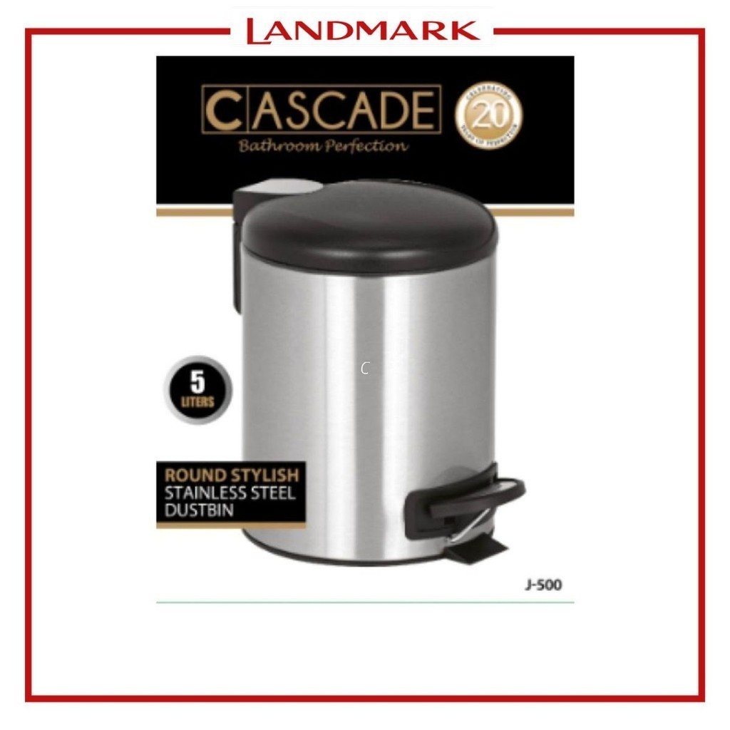 Landmark Cascade J-500 Stainless Steel Step Bin 5 Liters 20.5x20.5x26 ...