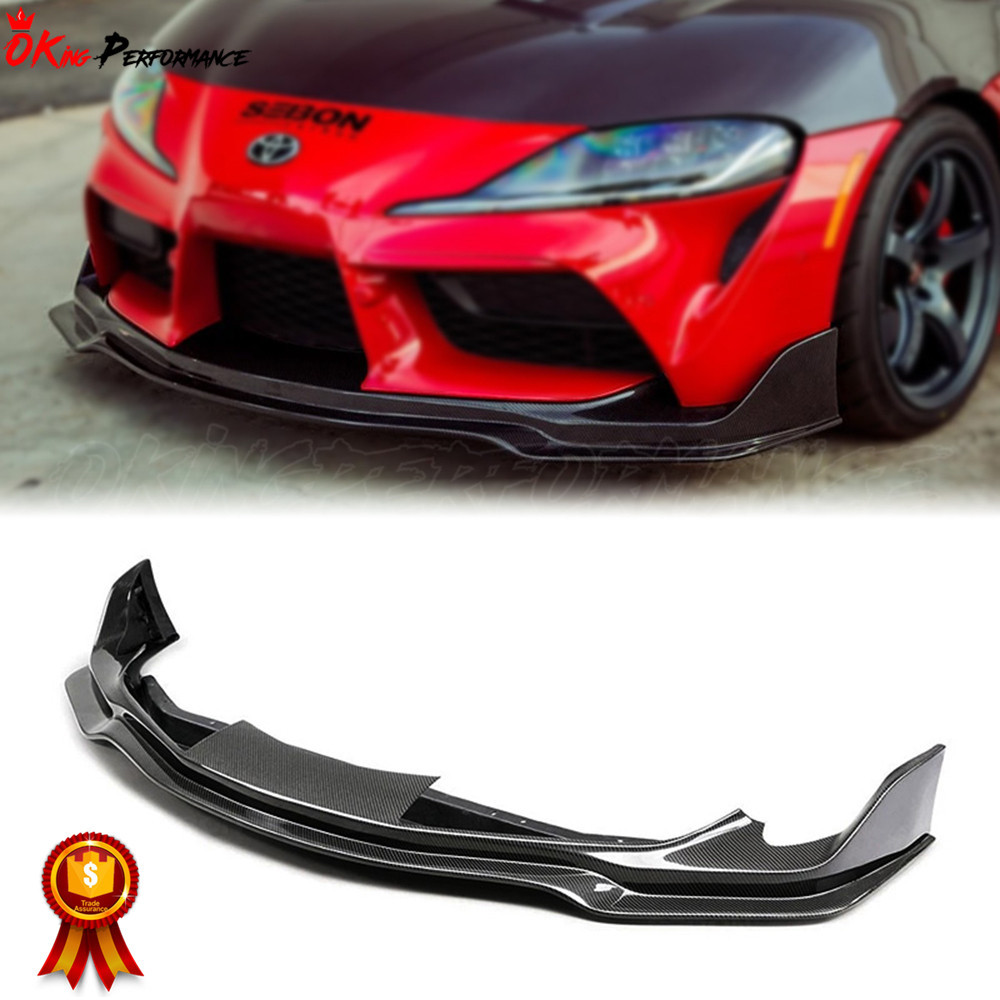 MB Style Carbon Fiber Front Bumper Lip 2019-2021 For Toyota Supra A90 ...