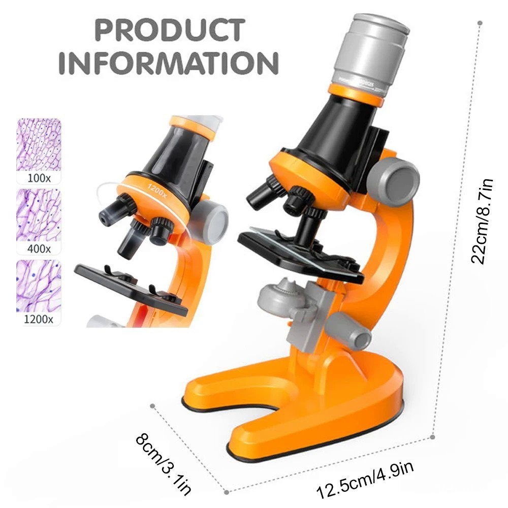 Microscope Biology Lab LED 1200x School Children Science Experiment Kit ...