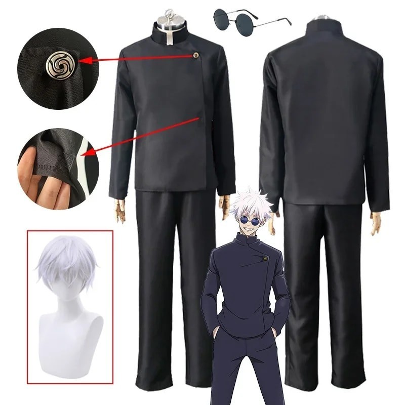 Anime Jujutsu Kaisen Satoru Gojo Cosplay Costume Gojo Satoru Wig ...