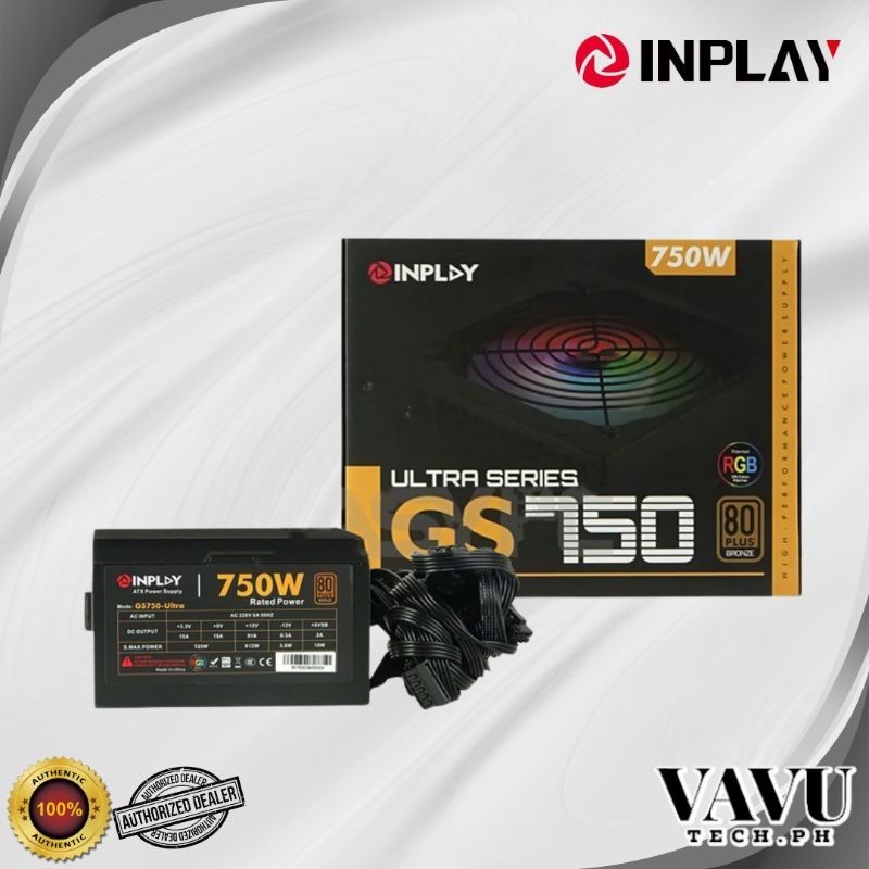 Inplay Ultra Series RGB 750w 650w 550w 450w True Rated Power Supply 80 ...