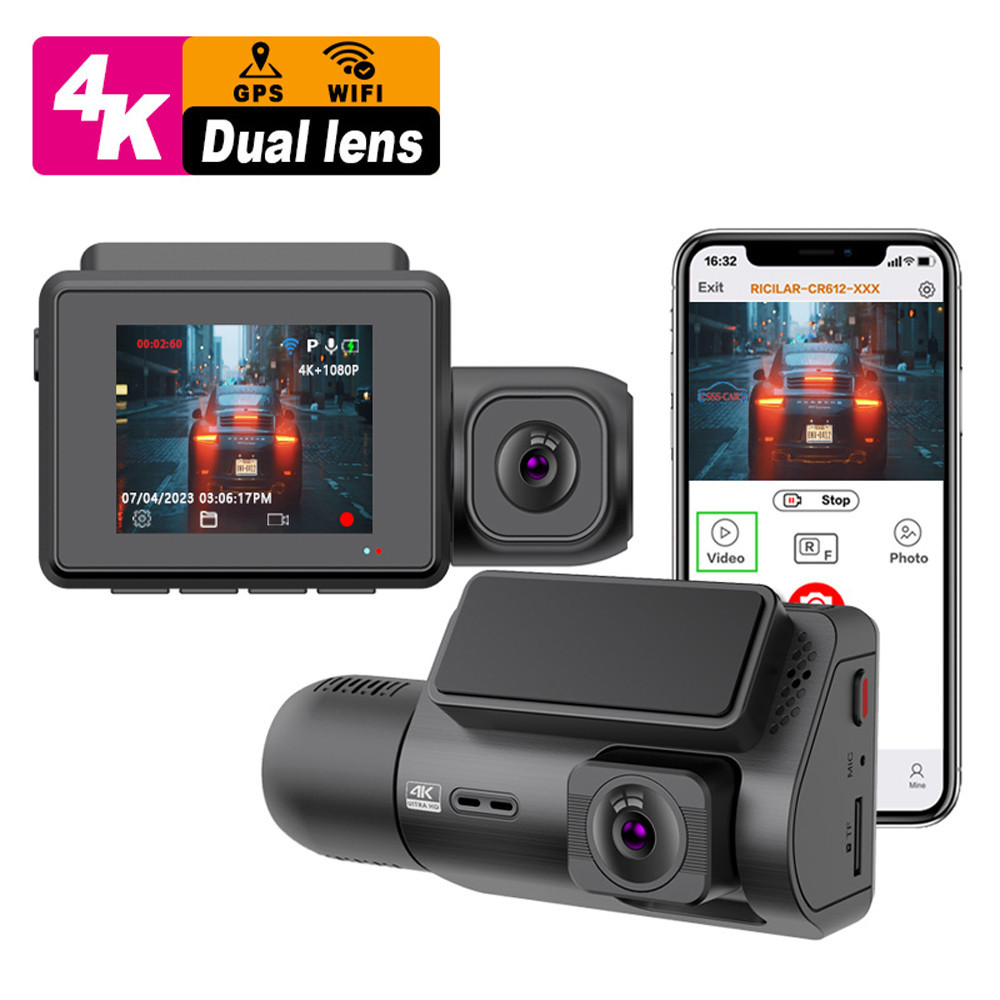2.0-Inch 4K WiFi GPS Dashcam with Dual Sony Lenses Front & inside Video ...