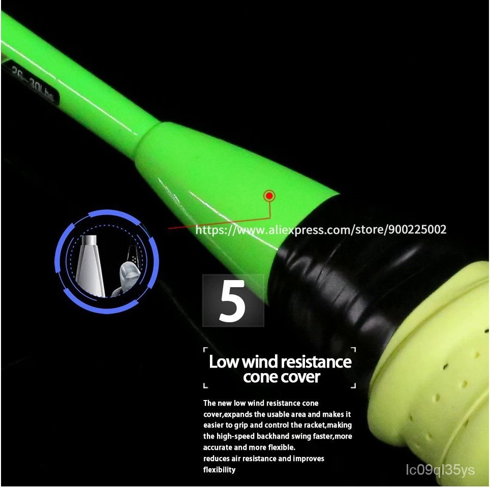 ΨSuper Light 5U Carbon Fiber Badminton Rackets Strung Professional ...