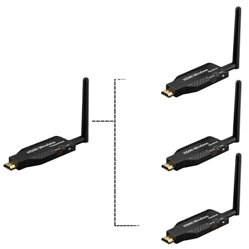 50m Wireless Hdmi Extender Video Transmitter Receiver 1 To 3 1x3 