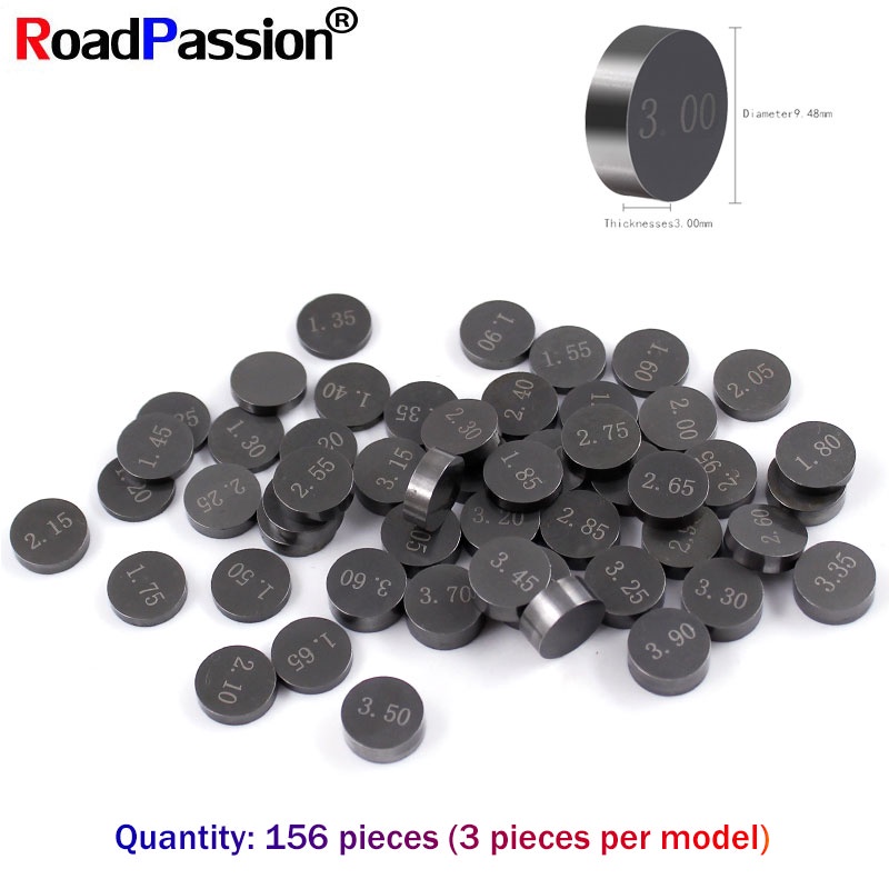 Kit De 47 Pastilles De Soupapes 7,48 Mm - Épaisseur 1,20 à 3,50 Mm - Compatible Suzuki SV650 1999-2008 Et Autres Modèles