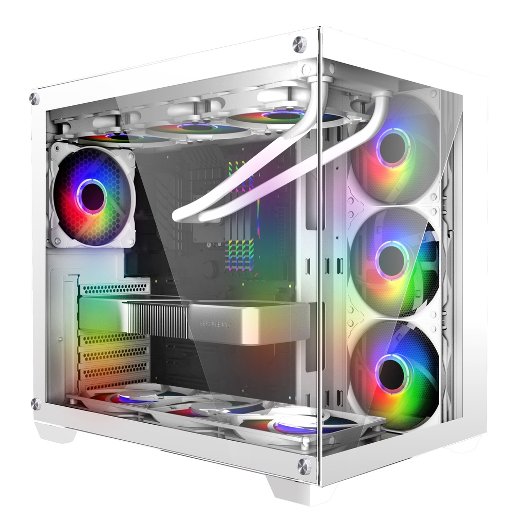 Hot sale New Atx Gaming PC Case Desktop Chassis Full Glass Panel Mid ...