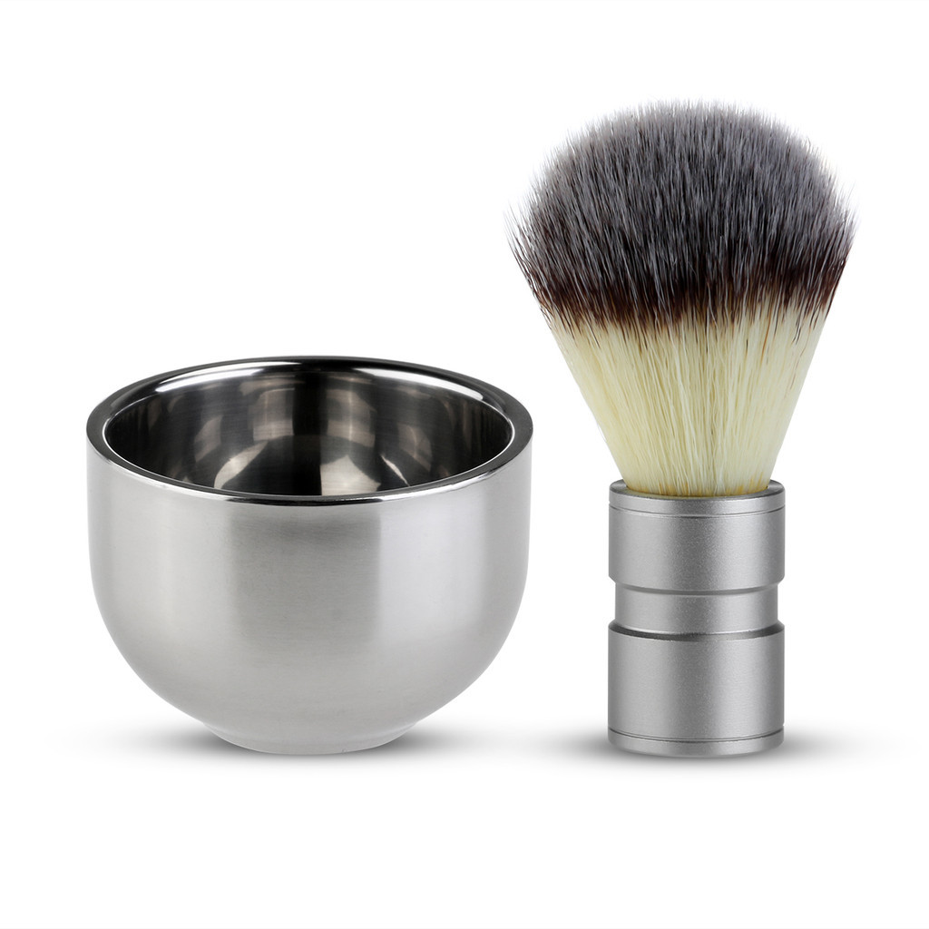 Badger Hair Shaving Shave Cup with Double Layer Stainless Steel Mug