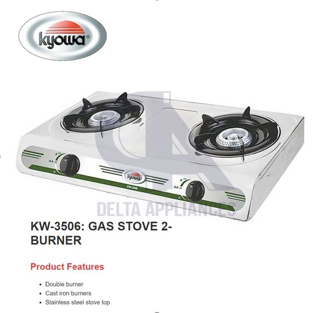 Kyowa Gas Stove 2 Burner W/ Cast Iron Burners Original w/ 1 Year