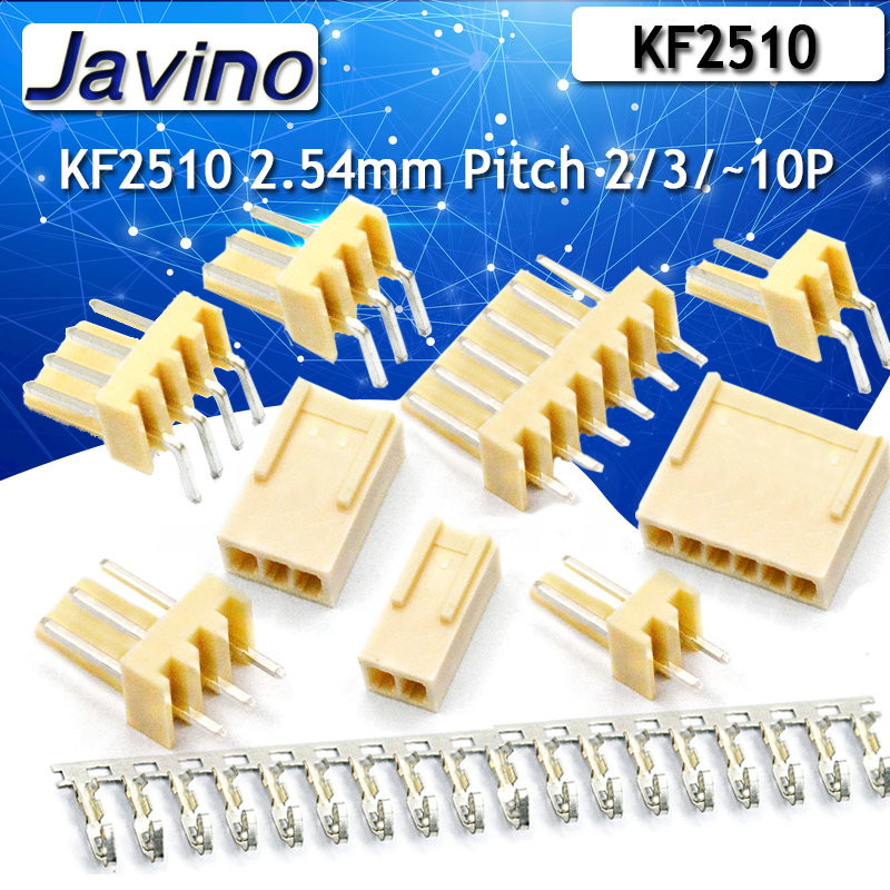 10Set KF2510 Connector Kits 2.54mm Pitch 2/3/4/5/6/7/8/9/10/ Straigh ...