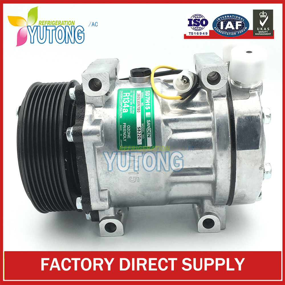 thumbnail image 2 of New AC Compressor – Replaces Sanden 4626 4780 – Fits Freightliner Kenworth Mack Peterbilt 2 of 6