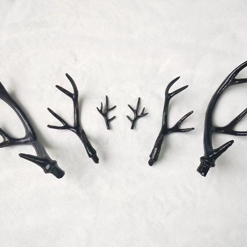 Simulation Plastic Deer Antlers Decor Cosplay Black Deer Antlers ...