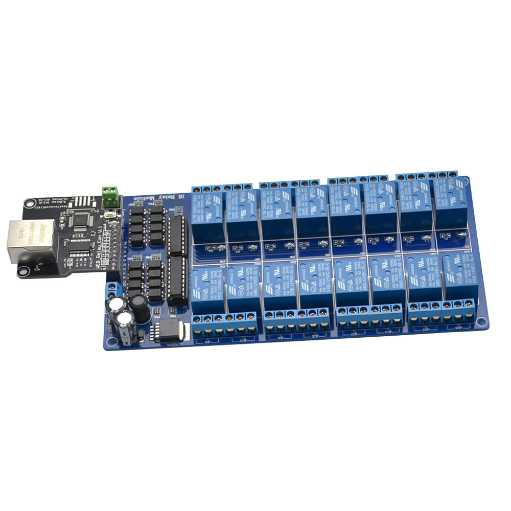 ☈16 Channels Relay Ethernet Controller Board RJ45 Port Ethernet Control ...